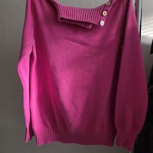 Women's Vintage Liz Claiborne Pink Sweater with Button Detail